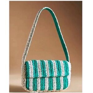 NWOT Anthropologie Striped Raffia Shoulder Bag